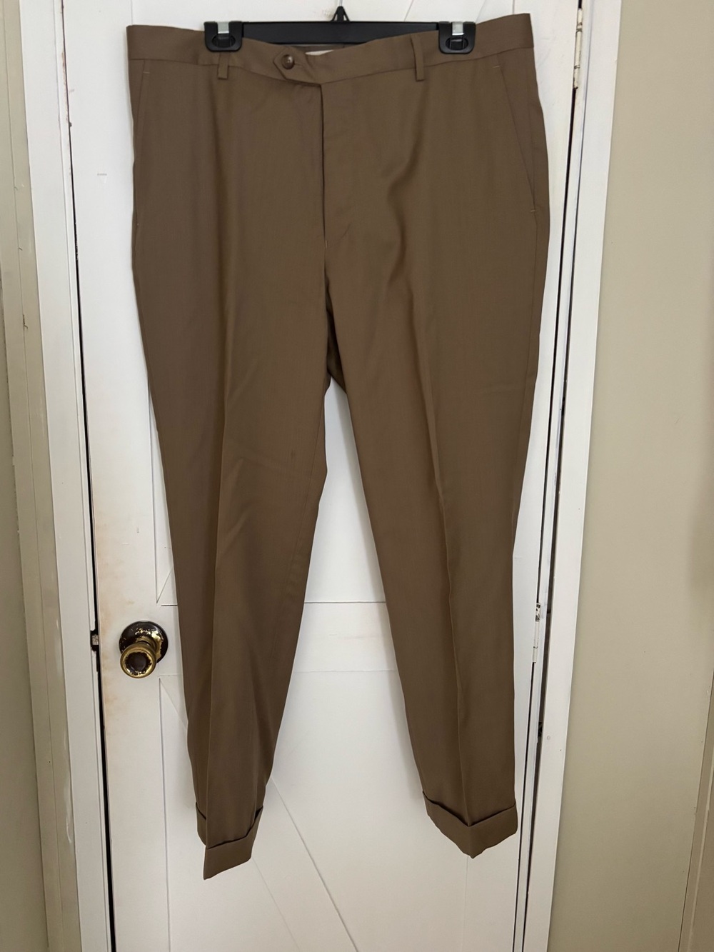 Jos. A. Bank Signature 100% Wool Brown Dress Pants 36R Cuffed